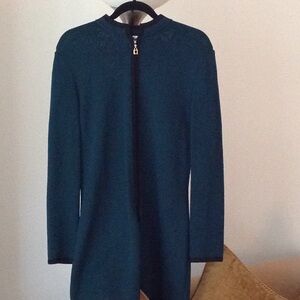 ⭕️ St. John - Knits 'Midnight Green' Long Cardigan